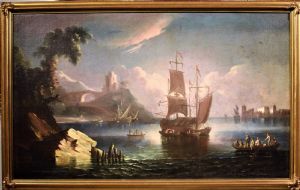 Par de Vistas Marinhas, Paolo Maria Antoniani 1785c. VENDIDO